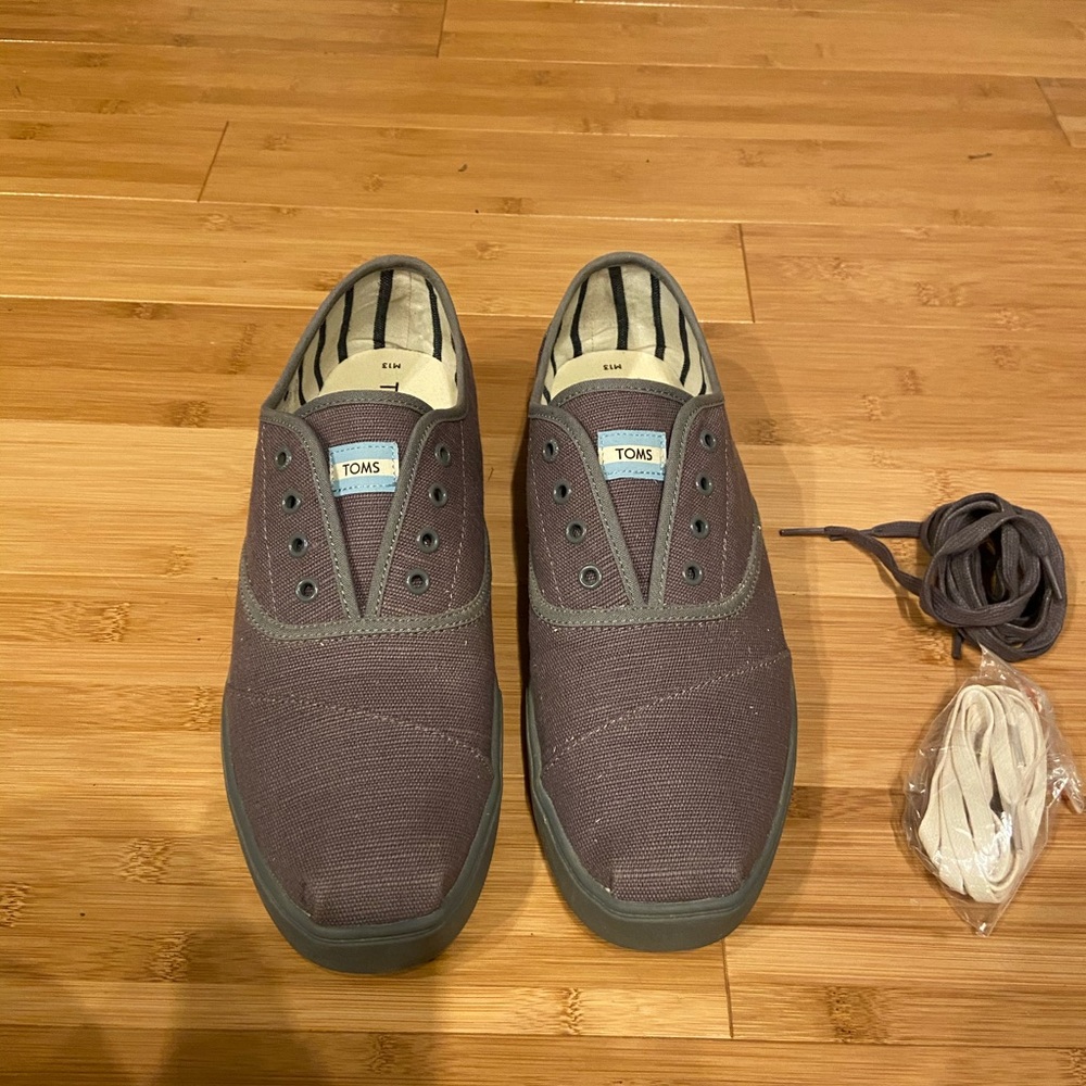 Toms Grey Canvas Cordones